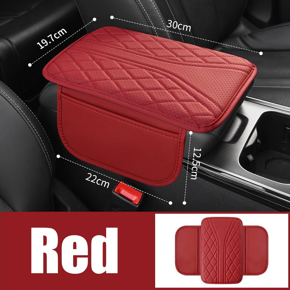 Multifunctional Leather Car Armrest Storage Bag Center Console Riser Protective Pad Organizer Interior Accessory
