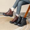 Autumn and Winter Genuine Leather Martin Boots with Velvet Warm and Comfortable Soft Bottom Non-slip Medium-old Sponge Cake