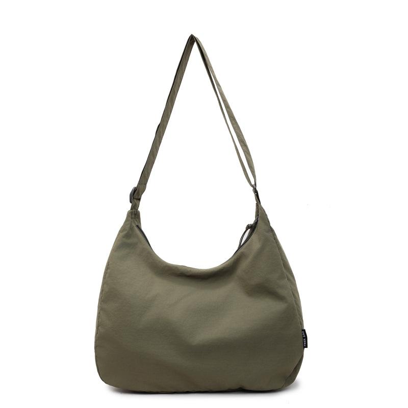 Canvas Bag Messenger Bag Women's Large Capacity Lightweight Casual Dumpling Bag Summer Commuter Versatile Shoulder Bag