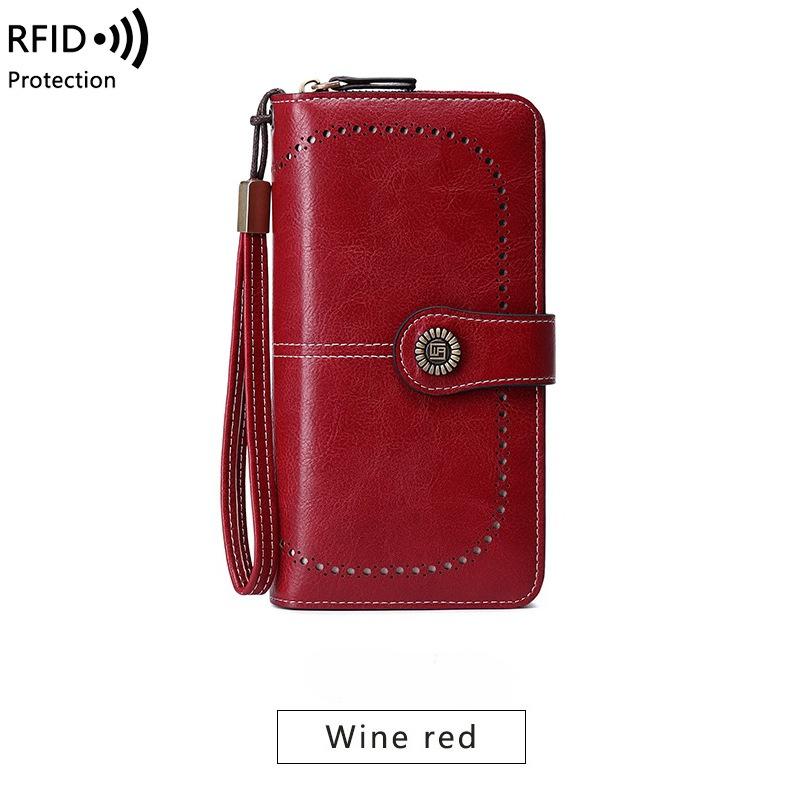 Высокое качество женский кошелек RFID противоугонные кожаные кошельки для женщин длинная молния большой женский клатч женский кошелек держатель для карт