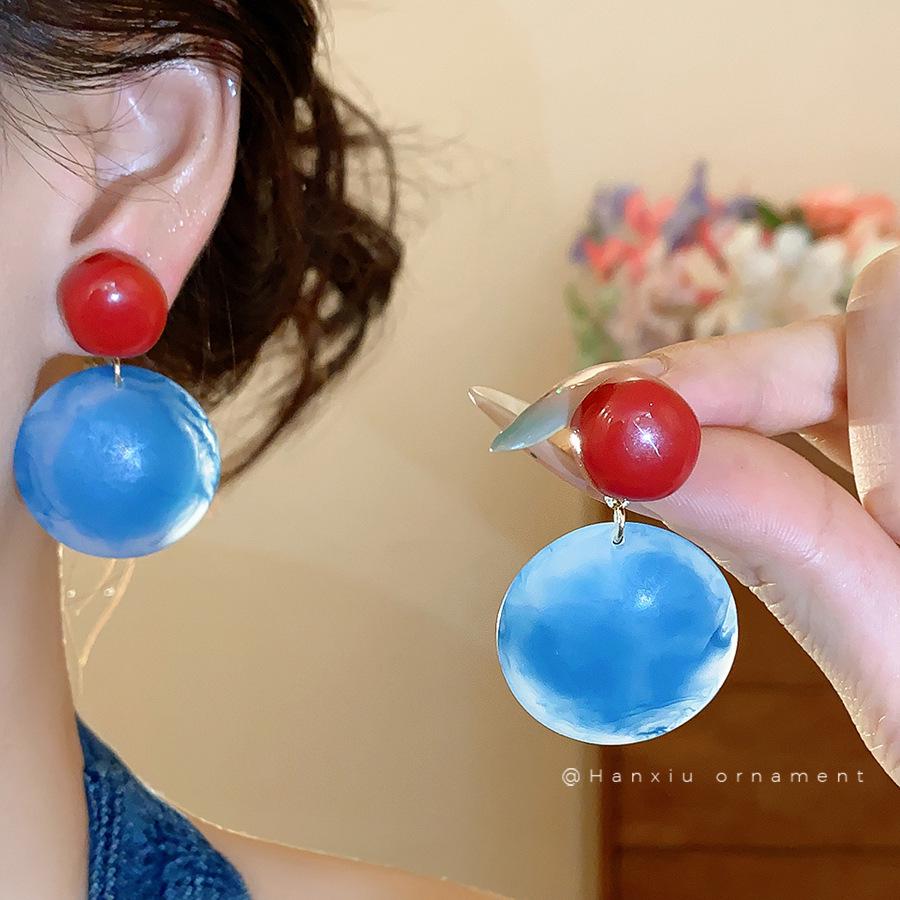 Серьги-подвески Геометрические с бантом Сердце леопарда Серебряная игла - Трендовый корейский стиль для женщин