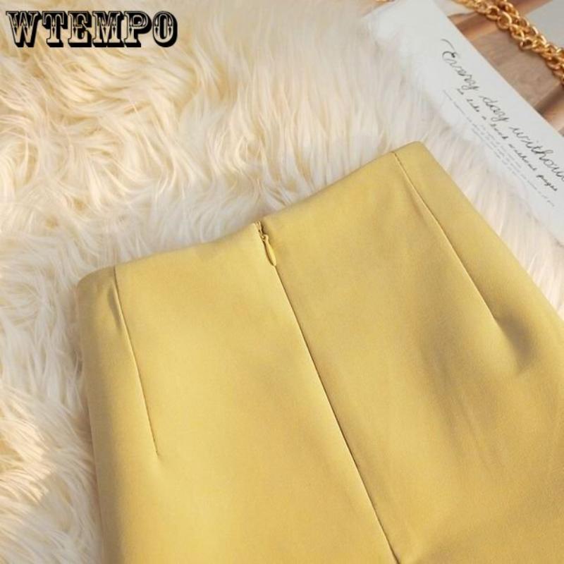 Летняя темпераментная тонкая полуюбка неправильной формы «рыбий хвост» женская элегантная однотонная юбка на бедрах с высокой талией и рюшами по краям