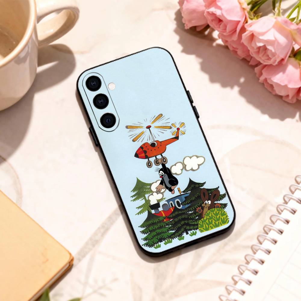 Милый мультяшный Т-Маленький крот Чехол для телефона для Samsung Galaxy A73,A72,A71,A70,A53,A52,A51,Другие Мягкий черный корпус