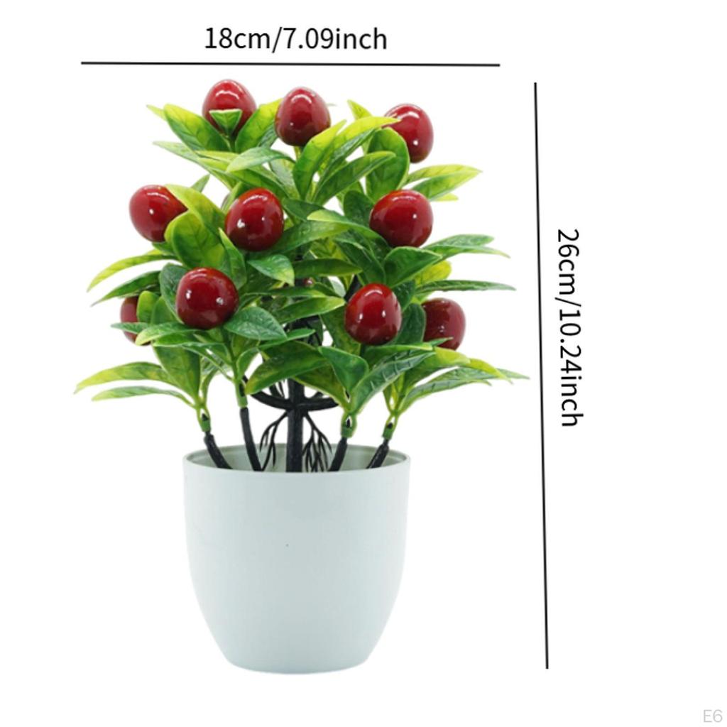 Artificial Fruit Plants Tree Potted Floral Decor Fake Flower Plant Mini