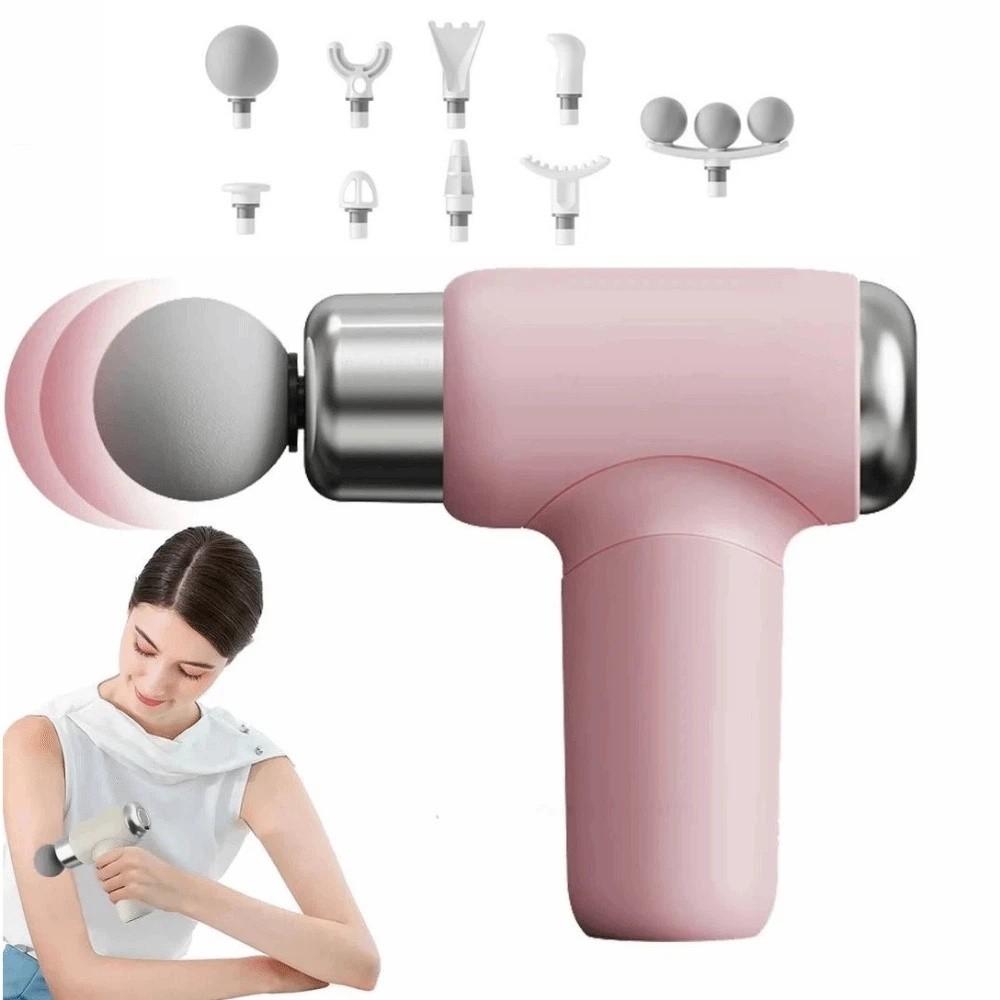 Adjustable Speed Mini Handheld Massager 9 Replaceable Head Fascia Machine Massager Home Fitness