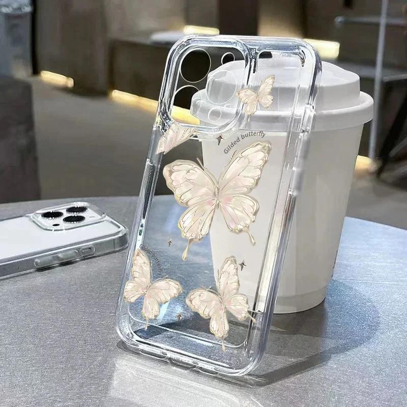 Прозрачный чехол для телефона с рисунком Дикая Роза для iPhone 17 14 16 15 12 11 Pro Max 13 16E 17E Plus Air Cover