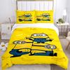 3Pcs Minions Yellow Background Bedding Sets For All Sizes New 3D Printed Bed Cover Comforter Duvet Cover Pillowcase Bedroom Decoration