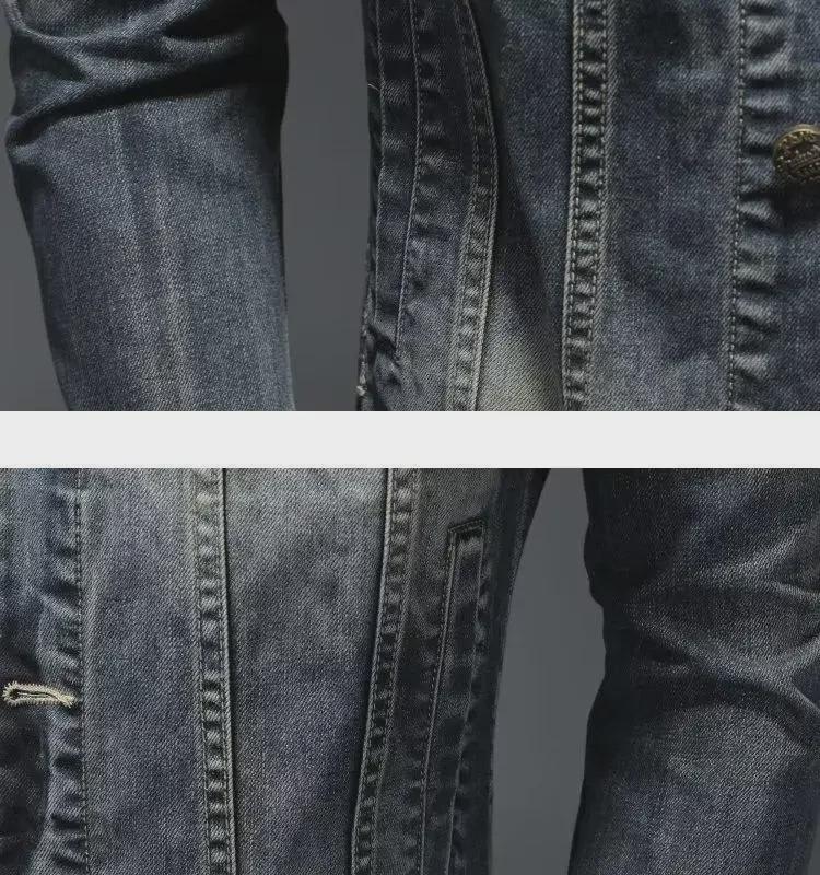 Мужская куртка Marvel Venom Retro Slim Denim с воротником-стойкой и молнией для езды на велосипеде и мотоцикле