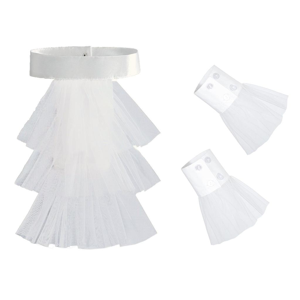 Womens Lace Ties Shirt Fake Collar Women Adult Detachable Lapel Shirt Fake Collar Shawl False Removable Collars