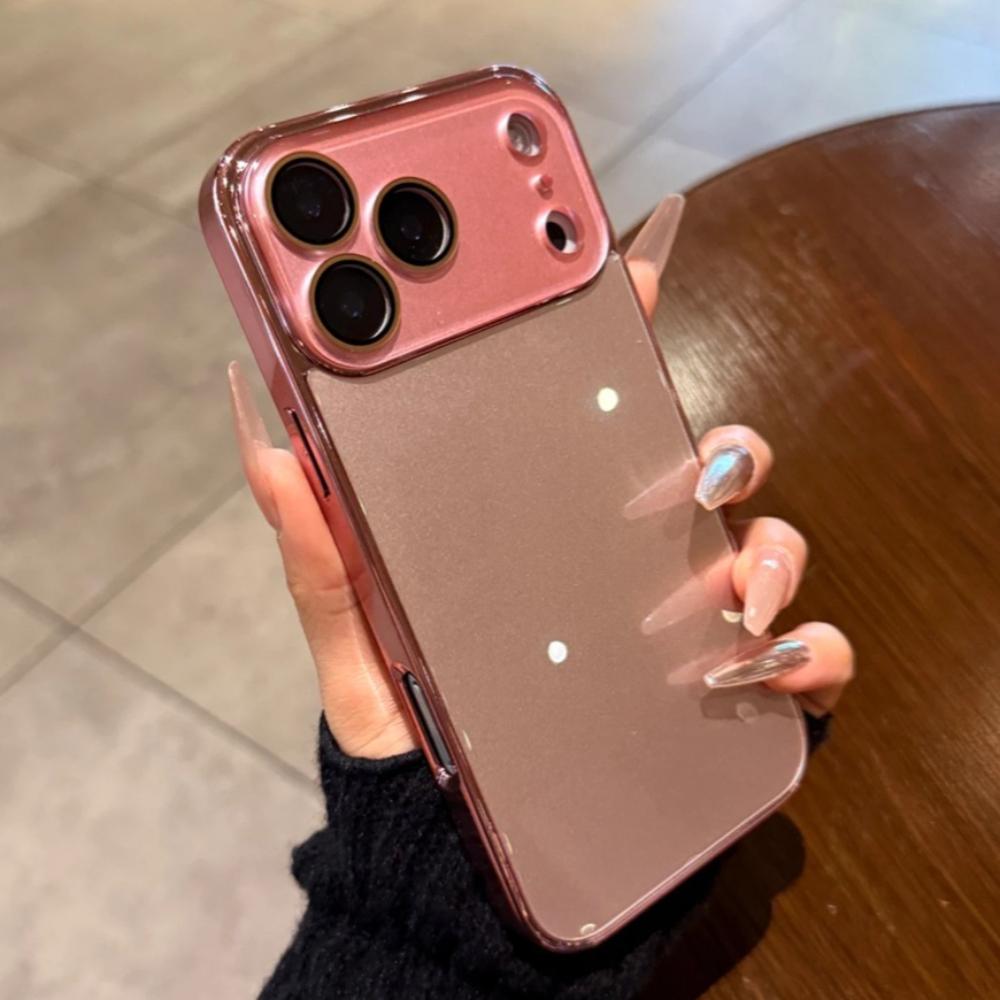 Роскошный чехол из закаленного стекла для iPhone 17 16 15 14 13 12 11 Pro Max Plus Кристальная защита объектива Позолоченный бампер Жесткий чехол