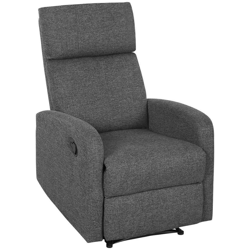 Recliner Chair, Adjustable Reclining Chair with Adjustable Leg Support, Modern Living Room Chair with Fabric Cover, Grey