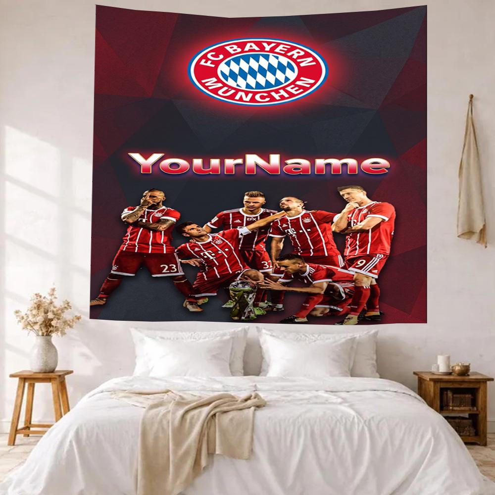 Bayern Munich Custom Your Name Wall Decor Tapestry Art For Pet Memorial Birthdaywedding Party Backdrop Family Gift