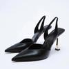 Fine Heel Heel Sandals Pointed Toe Mesh Slingback Sandals For Women Party Shoes Shoes Elegant Pumps Shoes