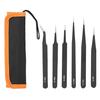 1.5mm 6pcs Stainless Steel Tweezers Set Nail Art Tweezers Watch Repair Tool Accessory