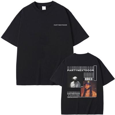 Рэпер Partynextdoor Partynextdoor Двусторонний принт альбома Футболка Мужская Хип-хоп Винтажные футболки Мужская Уличная одежда Оверсайз