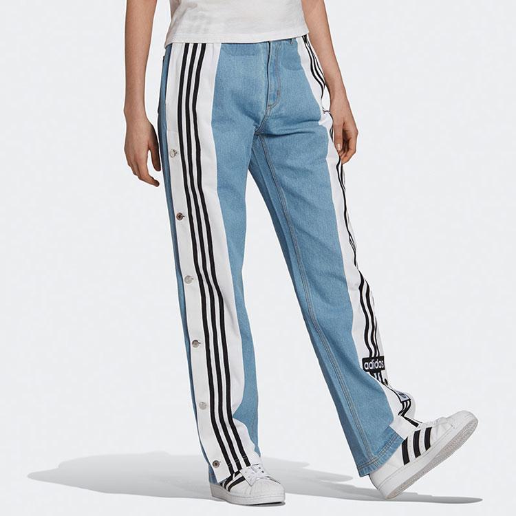 adidas Originals X Только сухая чистка, повседневные удобные спортивные джинсовые брюки на пуговицах, женские брюки синего цвета H59020