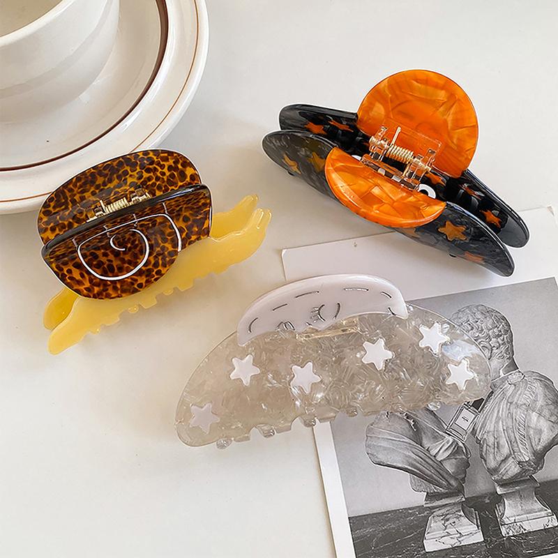 Ацетат Винтаж Звезда Ангел Зажим Фэнтези Элегантный Акула Зажим Креативный Животный Улитка Волосы Коготь Для Женщин Девочек Аксессуары Для Волос