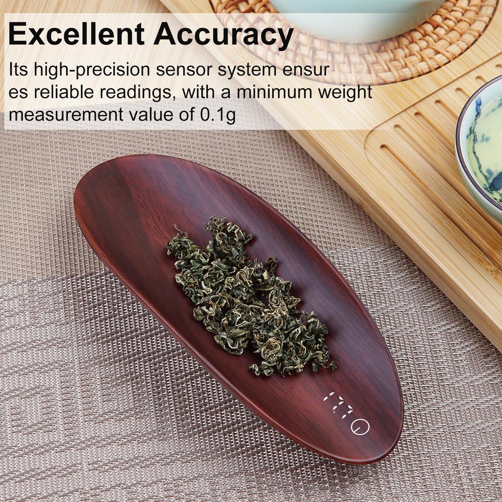 1g/0.5kg LED Display Kitchen Scale Wooden Tea Coffee Beans Pepper Food Scale USB Charging Digital Show Electronic Scale