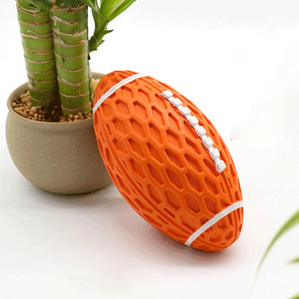 Rubber Squeaky Rugby Ball Oval Rugby Shape Pet Training Toy Dog Chew Toy Dog Training Game