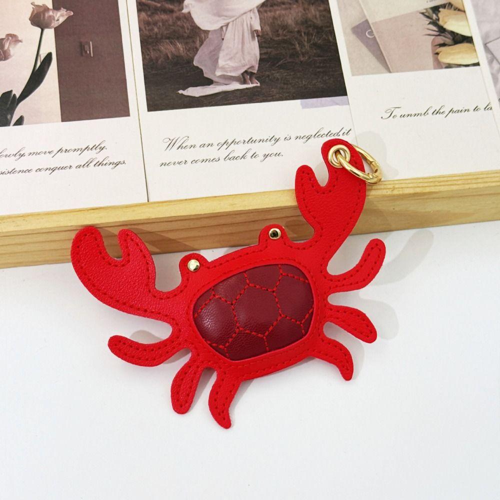 Cute Pu Crab Keychain Summer Bag Charm Multi-color Pu Leather Lobster Pendant Bag Ornament