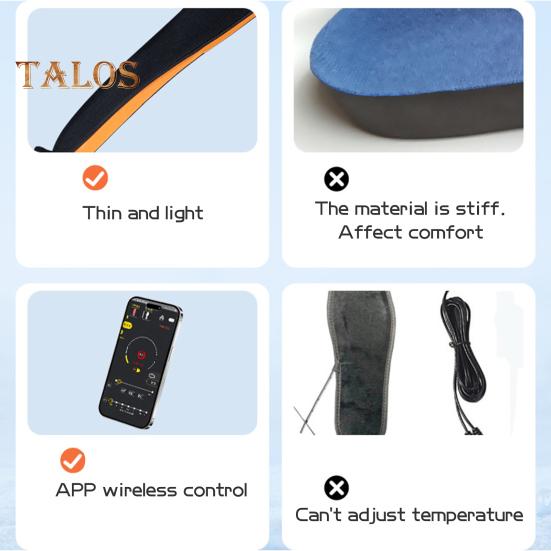 1 пара зимних электрических стелек с подогревом 3000 мАч, перезаряжаемые, 3 температурных настройки, управление через приложение, для мужчин и женщин, уличные грелки для ног, подогреваемые коврики для обуви