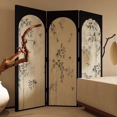 Складной экран для конфиденциальности с бамбуковым узором