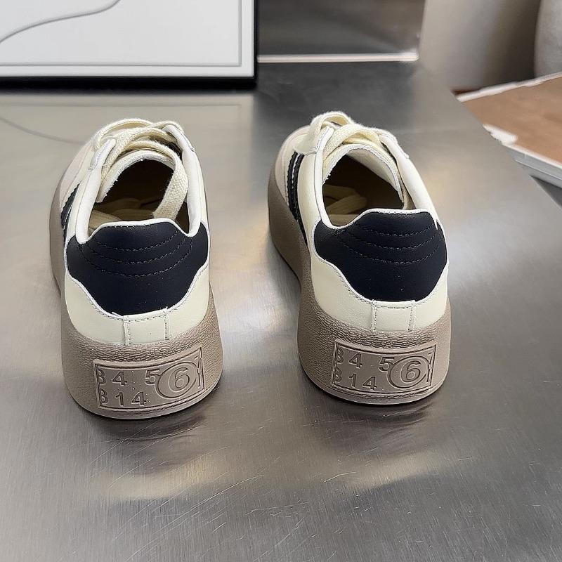 Толстая подошва Новые Круглые Носки Ретро Повседневные Бордовые Туфли Для Женщин