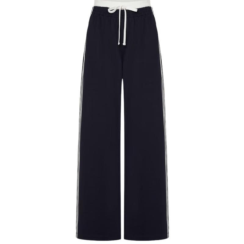 MO&Co. Sporty Color-Block Casual Straight-Leg Pants