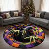 3D Optical Illusion Witch Round Rug Spooky Halloween Non-Slip Area Mat Living Room Bedside Holiday Decor
