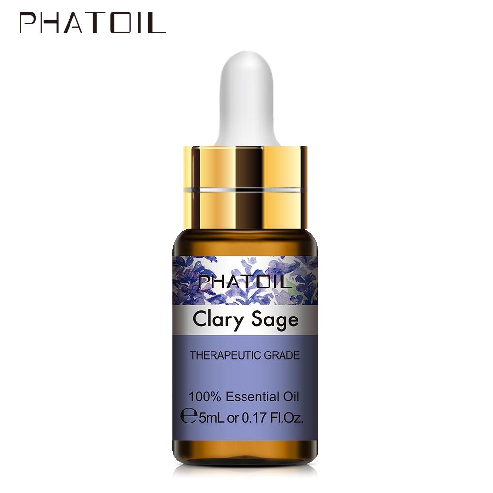 PHATOIL 5ML Rose Jasmine Lavender Plant Essential Oil with Dropper Purify the Air Bactericide Spa Body Care Vanilla Eucalyptus Tea Tree Oil