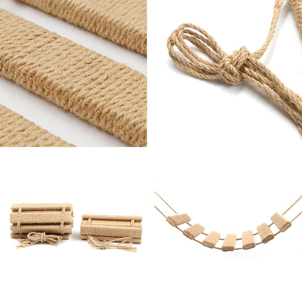 1 Piece Cat Bridge Suitable For Cat Cage, Tree And Wall Mount, Hanging Sisal And Wood Cat Climbing Wall Ladder For Play, Scratch & Rest
