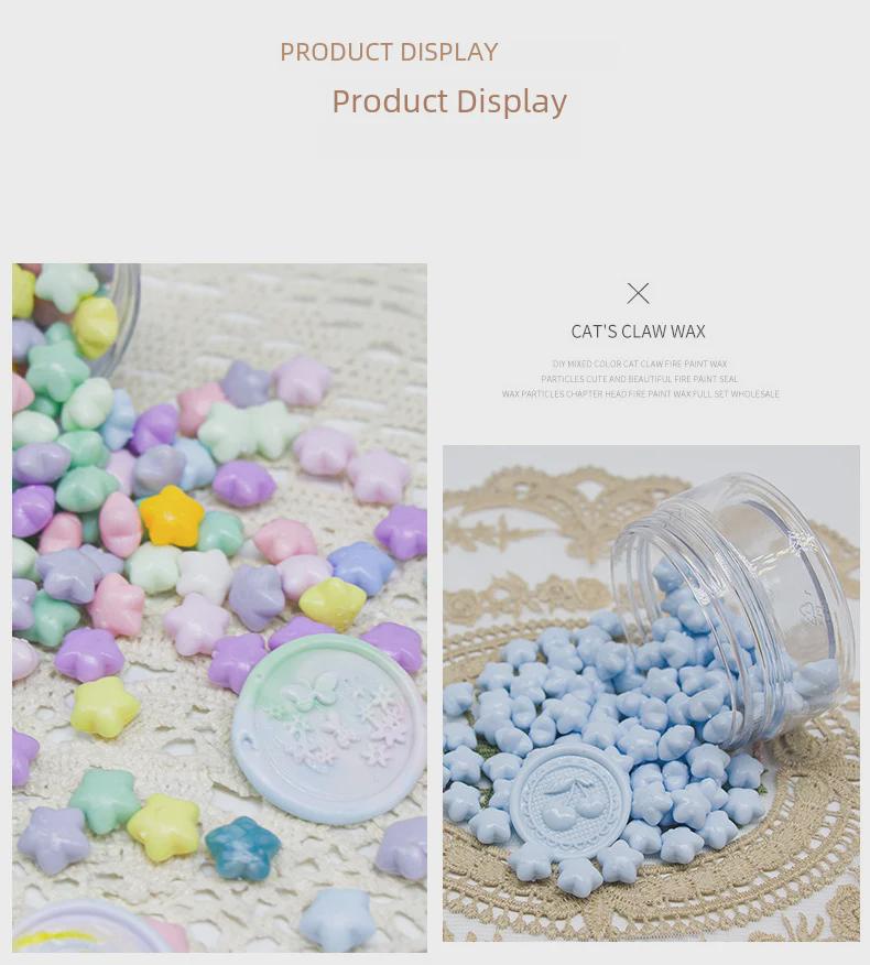 Colorful Macaron Star Wax Seal Set - Cute Aesthetic Wax Particles