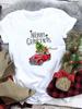 Merry Christmas New Fashion Funny Deer T Shirt Women Short-Sleeved Print Tee Shirt Female Trend Clothing Cute Women Casual Top