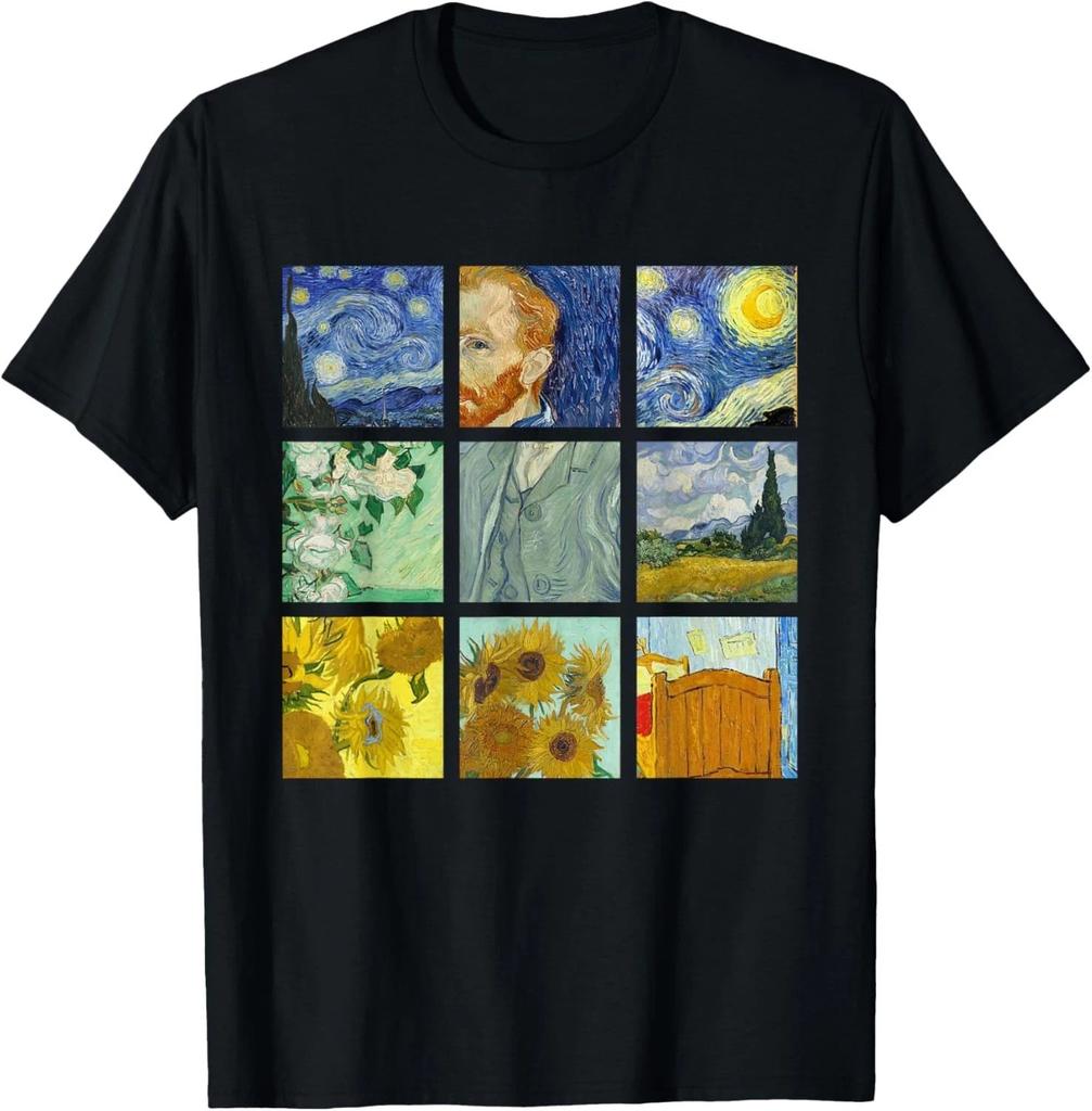 Paintings Sunflowers Starry Night Classic Art T-Shirt