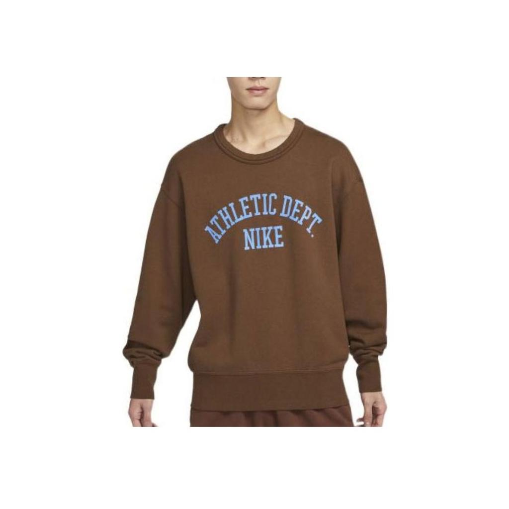 Nike Спортивная одежда Trend Graphic Print Knit Crewneck Sweatshirt Men tops Brown DX0026-259