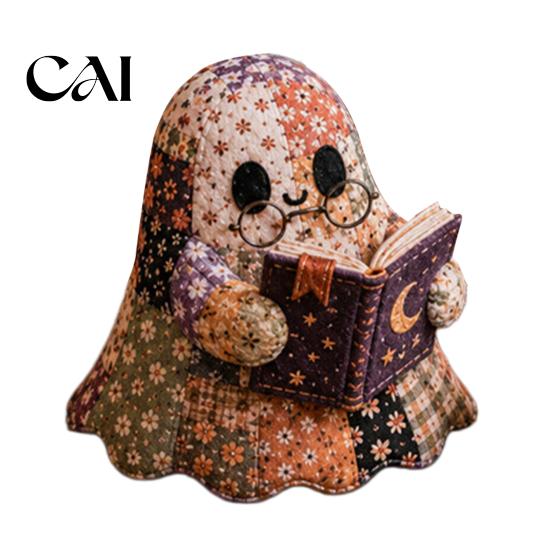 Halloween DIY Patchwork Kit Ghost Kit, Cute Doll Sewing Set with Pre-Cut Autumn Craft for Adults Fabrics, Holiday Handmade Gift, Home