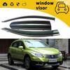 14' Suzuki Vitara S-Cross Rain Guards: Door Visors, Window Deflectors, and Rain Eyebrows.