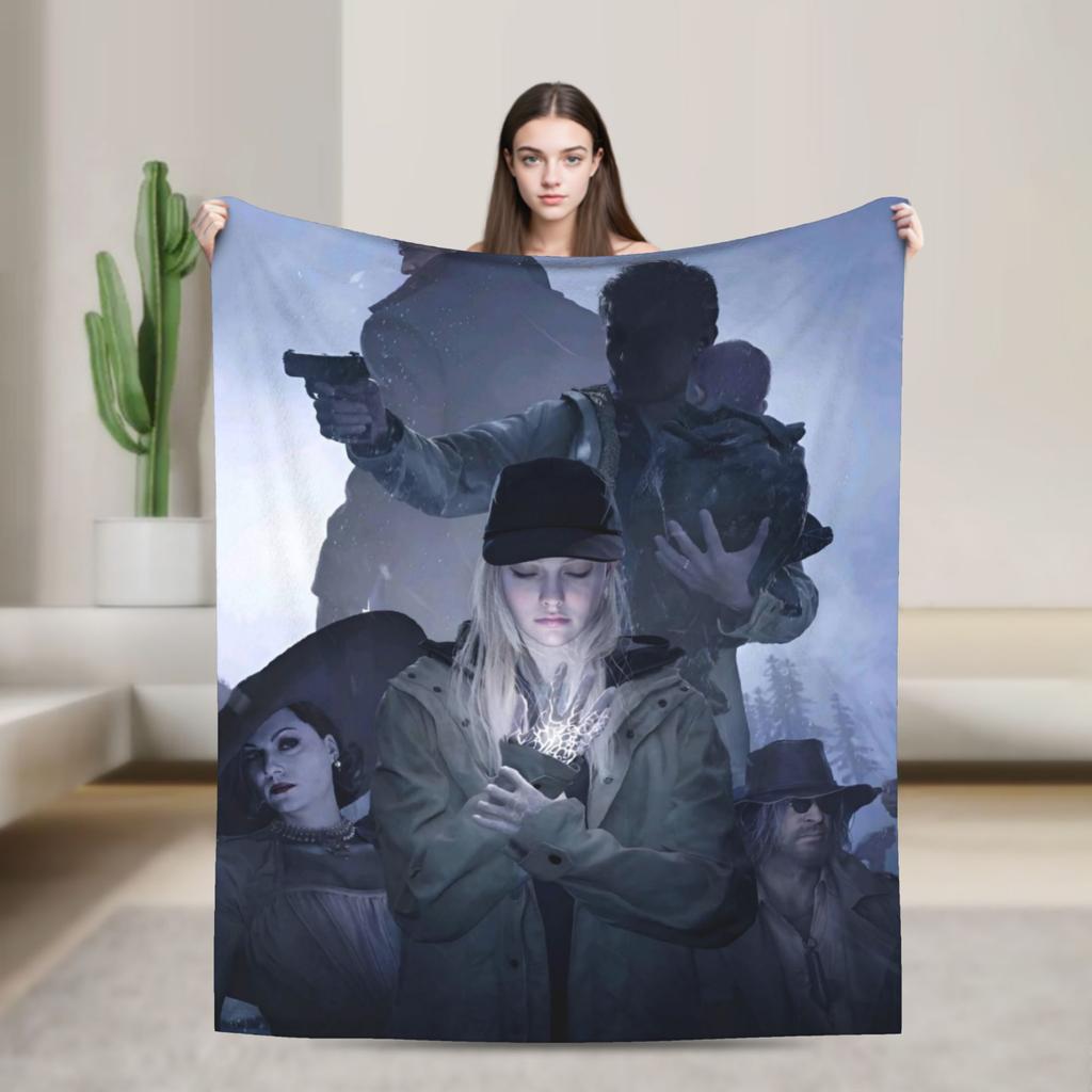 Resident Evils Village Soft Blanket  Kids Plush Throw Blanket Print Couch Chair Flannel Bedspread Sofa Bed Cover