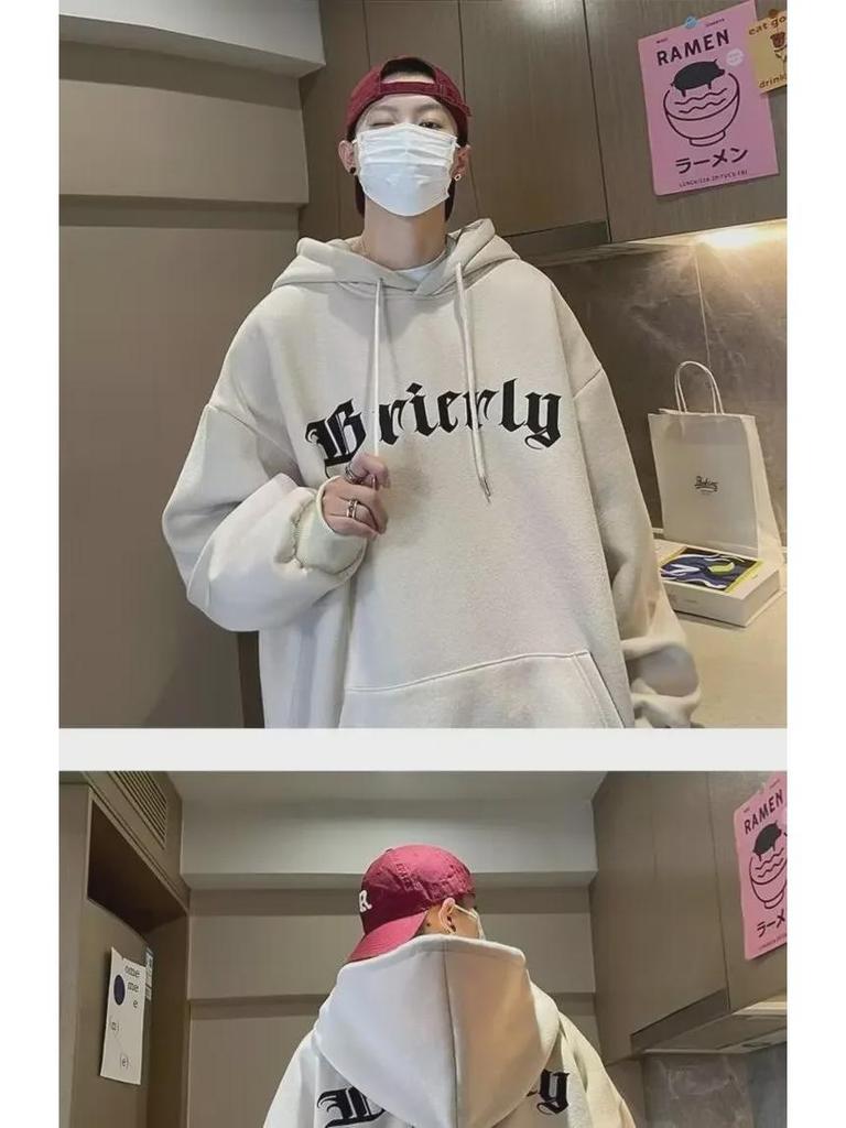 Модная толстовка с капюшоном High Street Cross на осень/зиму — унисекс, свободный крой, стильный принт