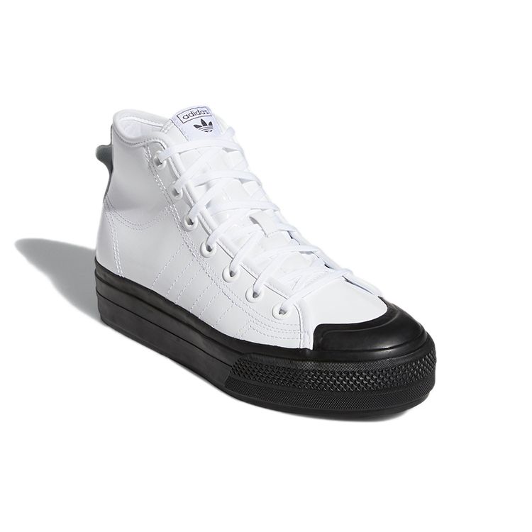 adidas Nizza RF Platform Mid White Black Женские кроссовки Cloud-White Core-Black FY7606