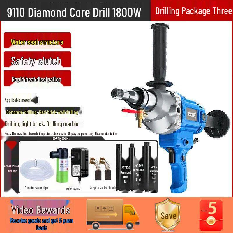 1988 High Power 3500W Water Diamond Core Drill for Air Conditioner Hole Drilling