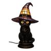 Witch Hat Lamp Stained Witch Hat LED Light Halloween Table Lamp with Warm Glow