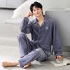 Осенне-зимняя пижама мужская из кораллового флиса, утолщенного флиса, весенне-осенняя теплая тонкая из островного флиса, большого размера, комплект домашней одежды