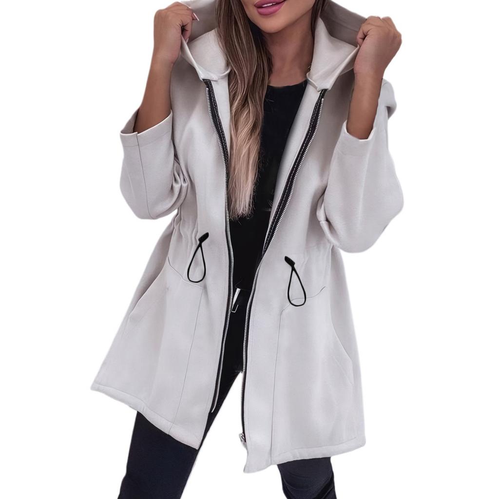 Women's Fashionable And Casual Autumn And Winter Hooded Zipper Jacket