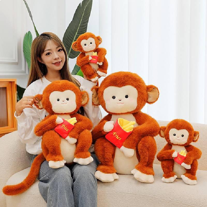 Игрушки Плюшевая Обезьяна Картофель Фри Золотая Обезьяна Мультяшные Животные Набивная Кукла Подарок Игрушка