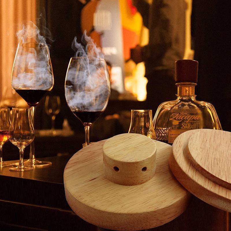 Wooden Smoker Kit for Whiskey Cocktails Drinks Kitchen Bar Accessories and Home Brewing Essentials 7