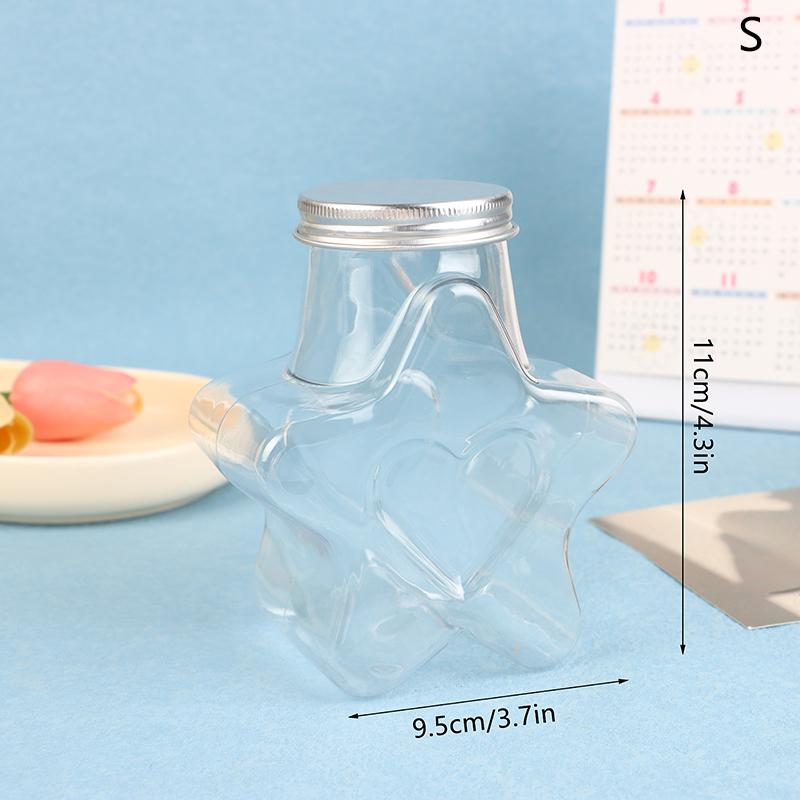 Звезда Форма Кукольный Орнамент Ящик Для Хранения Пластиковая Бутылка С Крышками Контейнер Для Хранения Пищи Банка С Широким Горлом Многоразовый Контейнер Для Печенья