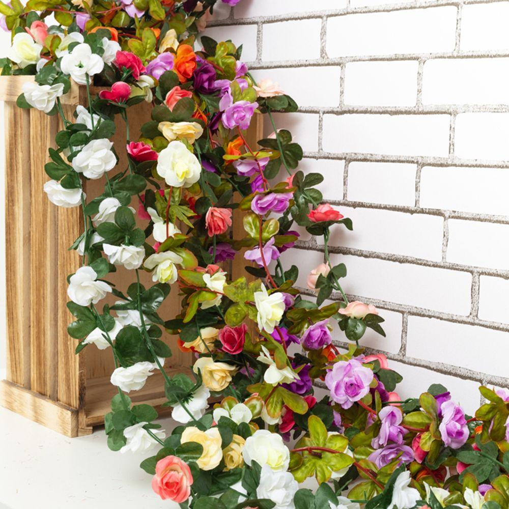 Wedding Decor Rose Garland Garden Arch Fake Plant Vines Flowers Garland Artificial Rose Flowers
