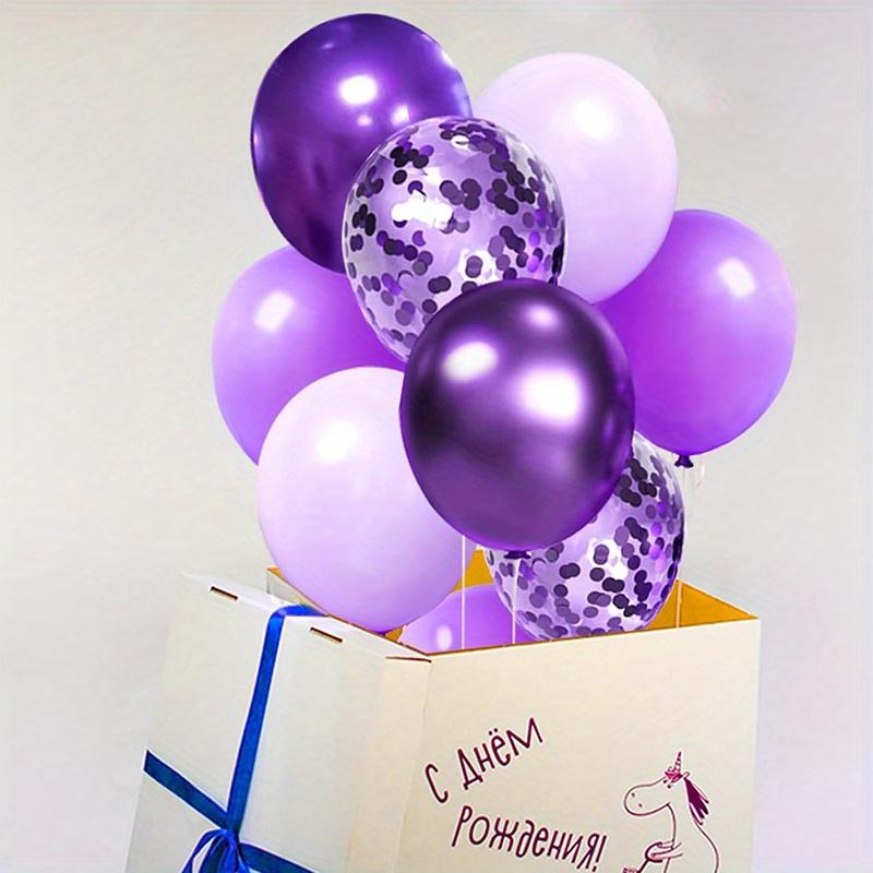 40Pcs Metallic Balloons Pearl Latex Balloon Purple Confetti Balloons for Birthday Weddings Baby Shower Party Decorations