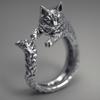 Cat Animal Rings Couple Jewelry Adjustable Finger Ring For Men Women Gift